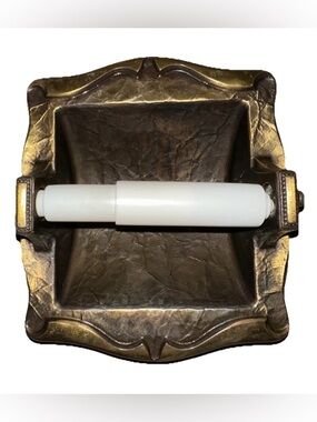 Vintage Amerock Carriage House Brass Toilet Paper Holder ~ Recessed Mount